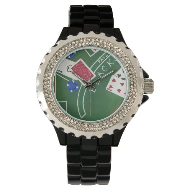 Game of Blackjack with Chips by Chariklia Zarris Watch (Front)