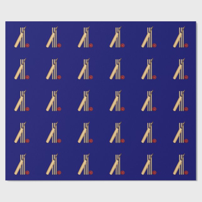 Game of Cricket, bat and ball, Wrapping Paper (Flat)