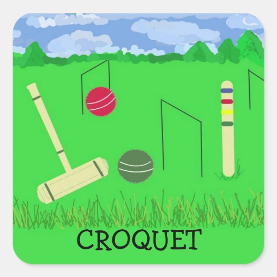 Game of Croquet Square Sticker