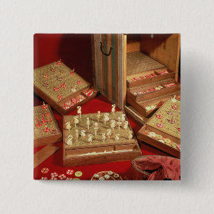Game of Dauphin lotto invented by Louis XIV 2 Inch Square Button