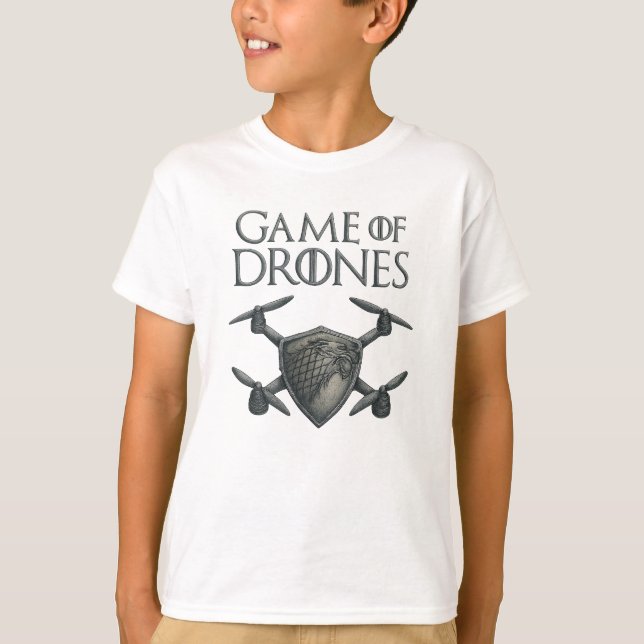 Game of Drones – Stark Direwolf Drone Emblem T-Shirt (Front)