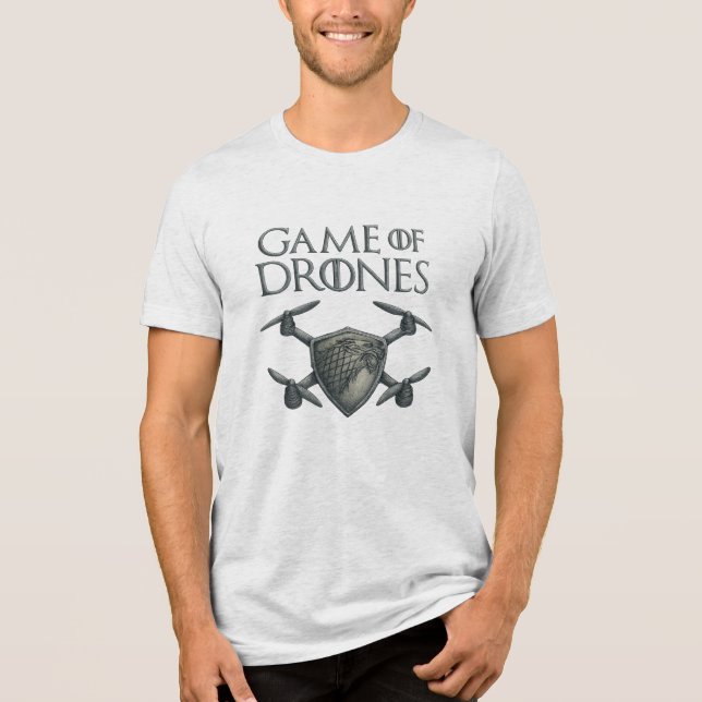 Game of Drones – Stark Direwolf Drone Emblem Tri-Blend Shirt (Front)