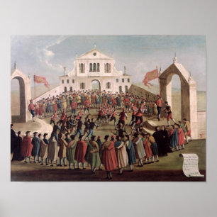 Game of Football at Sant'Alvise, Venice Poster