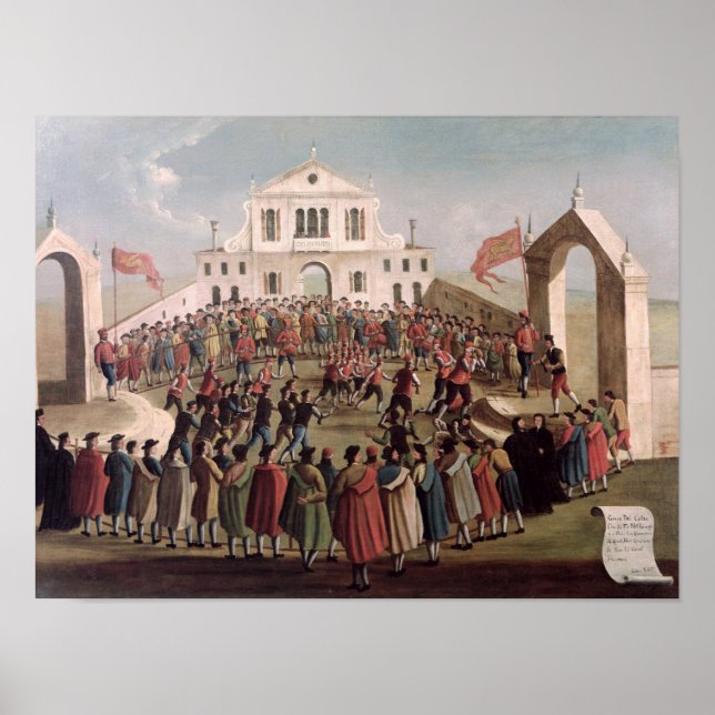 Game of Football at Sant'Alvise, Venice Poster (Front)