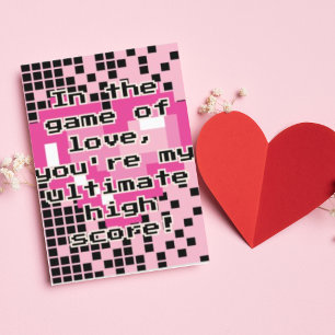 Game of Love Cute Hearts Gamer Valentine's Day Holiday Card