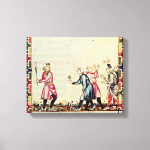 Game of pelota in the open air canvas print