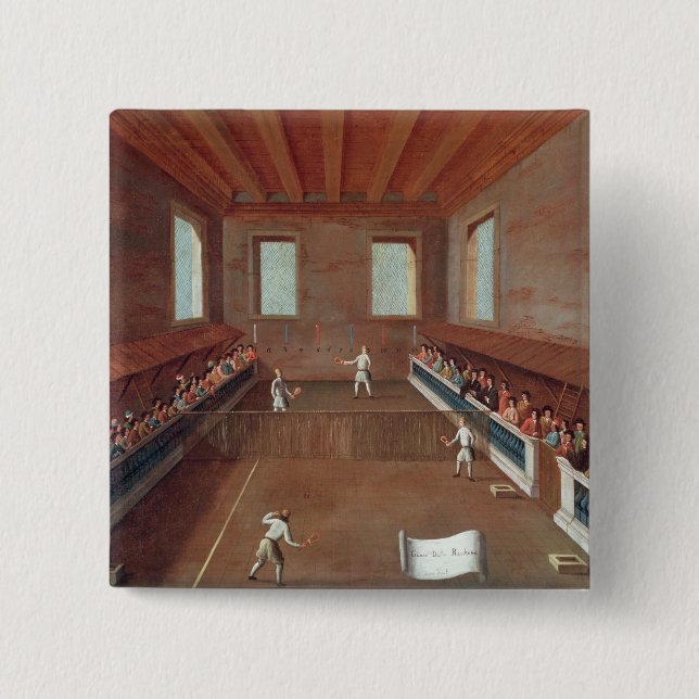 Game of Racquets 2 Inch Square Button (Front)