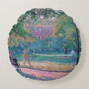Game of Tennis Round Pillow