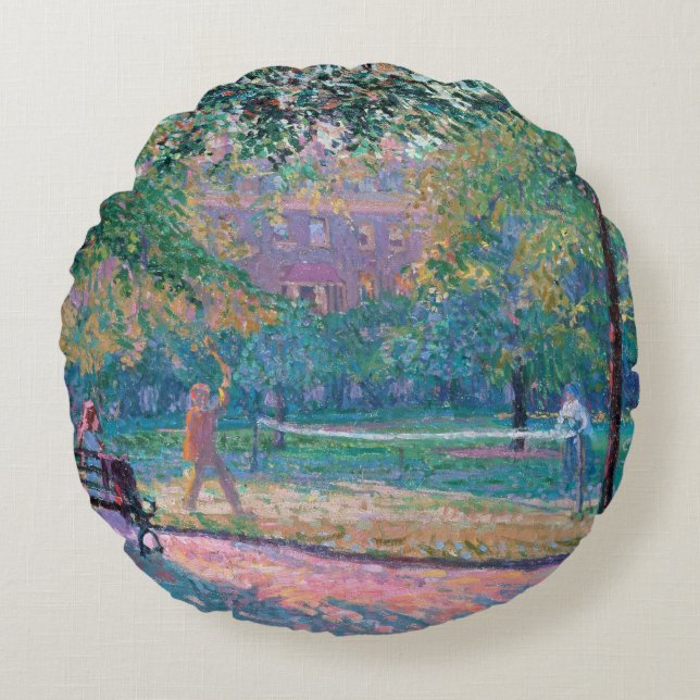 Game of Tennis Round Pillow (Front)