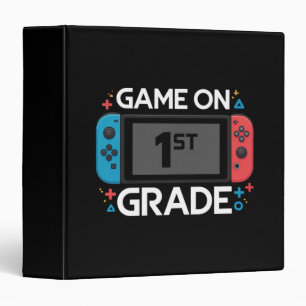 Game On 1st Grade Back To School Funny Gamer  Binder