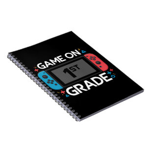 Game On 1st Grade Back To School Funny Gamer Notebook
