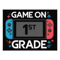 Game On 1st Grade Back To School Funny Gamer
