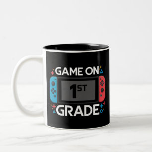 Game On 1st Grade Back To School Funny Gamer Two-Tone Coffee Mug