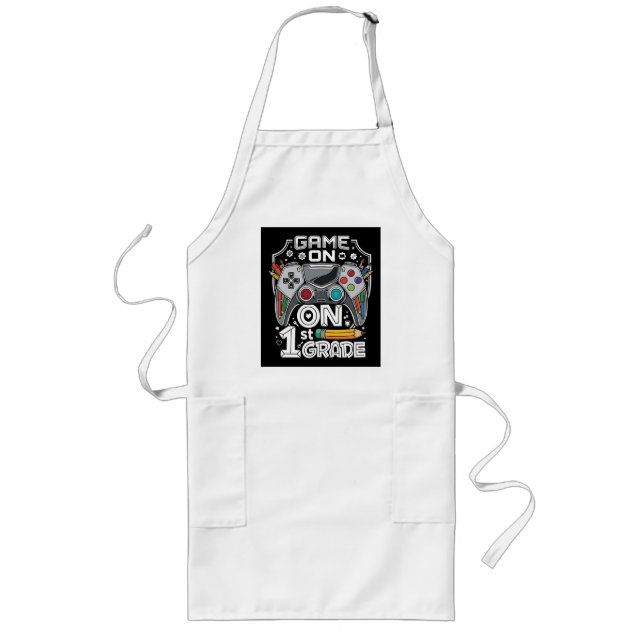 Game On 1st Grade Back to School Long Apron (Front)