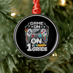 Game On 1st Grade Back to School Metal Ornament