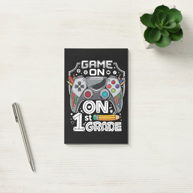 Game On 1st Grade Back to School Post-it Notes (Office)