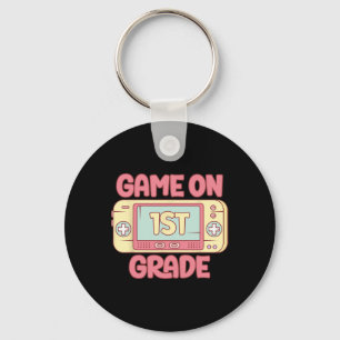 Game On 1st Grade Cool Video Game Ck To School Kid Keychain