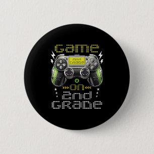 Game On 2nd Grade Back To School For Kids Girls Bo 2 Inch Round Button