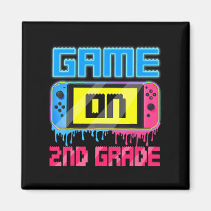 Game On 2nd Grade Gaming Gamer Back To School Stud Magnet