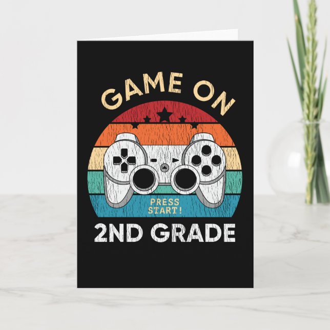 Game On 2nd Grade Video Game Back to School Gamer Card (Front)