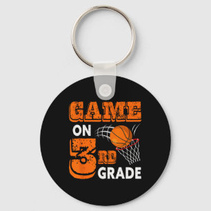Game On 3rd Grade Basketball Back To School Fun Gi Keychain