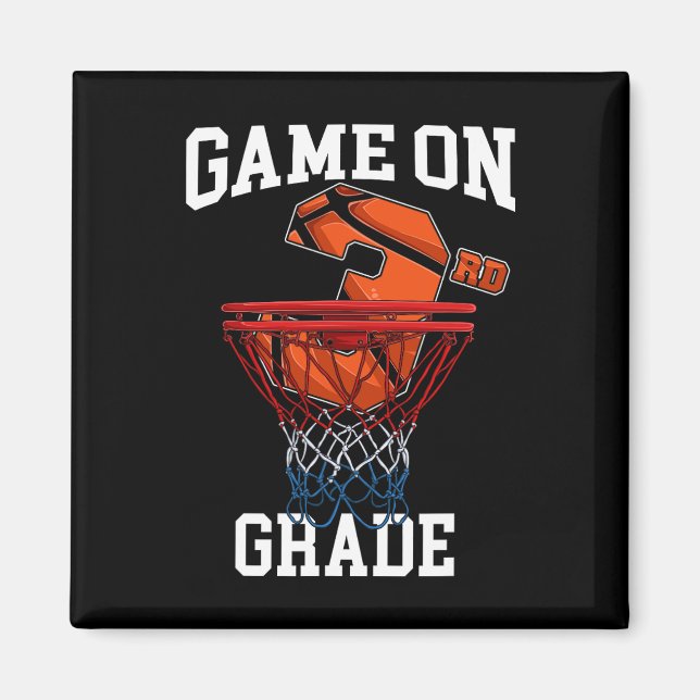 Game On 3rd Grade Basketball Back To School Studen Magnet (Front)