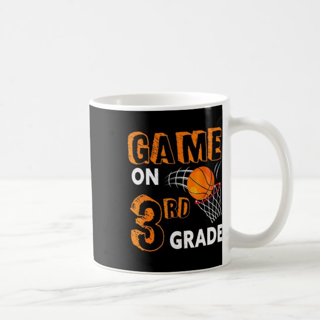 Game On 3rd Grade Bysketbyll Byck To School Fun Gi Coffee Mug (Right)