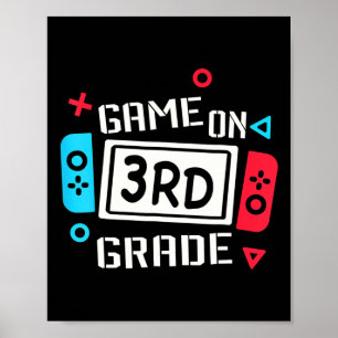 Game On 3rd Grade Cool Kids Team Third Back To Sch Poster
