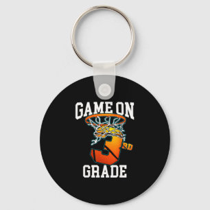 Game On 3rd Grade Sketll Ck To School Student Boys Keychain