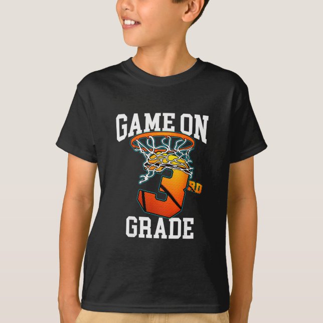 Game On 3rd Grade Sketll Ck To School Student Boys T-Shirt (Front)