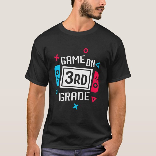 Game On 3rd Third Grade Gamepad Back To School Tea T-Shirt (Front)