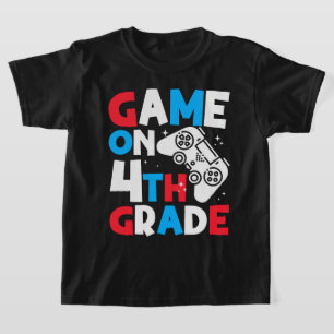 Game On 4th Grade Mom Of The Birthday Boy Gamer  T-Shirt