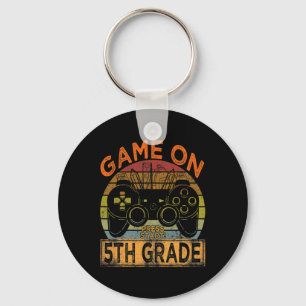 Game On 5th Grade Welcome Back To School Gamer Boy Keychain