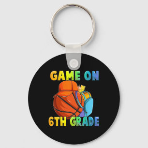 Game On 6th Grade First Day Of School Basketball B Keychain