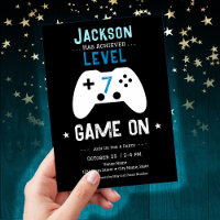 Game On 7th Birthday Invitation