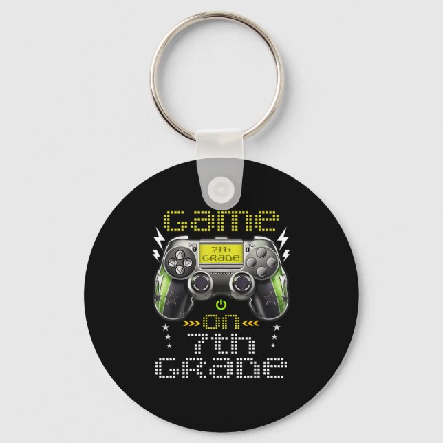 Game On 7th Grade Back To School For Kids Girls Bo Keychain (Front)