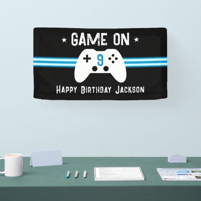 Game On 9th Birthday  Banner (Tradeshow)