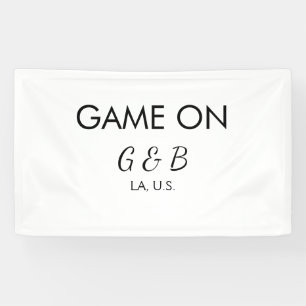 Game on add couple name wedding party place city g banner