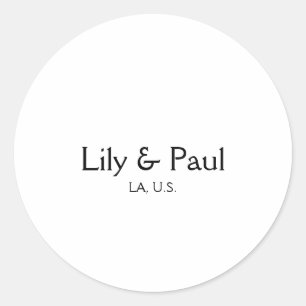 Game on add couple name wedding party place city g classic round sticker