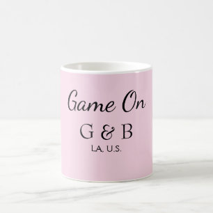 Game on add couple name wedding party place city g coffee mug