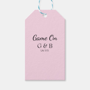 Game on add couple name wedding party place city g gift tags