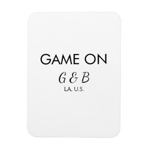 Game on add couple name wedding party place city g magnet