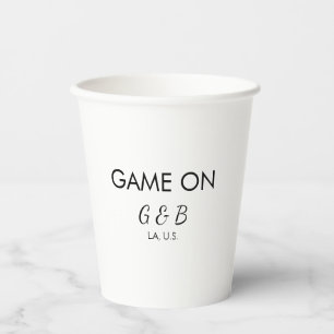 Game on add couple name wedding party place city g paper cups