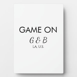 Game on add couple name wedding party place city g plaque