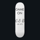 Game on add couple name wedding party place city g skateboard<br><div class="desc">design</div>
