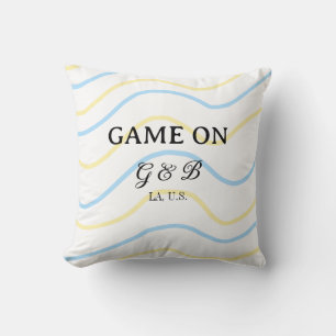 Game on add couple name wedding party place city g throw pillow