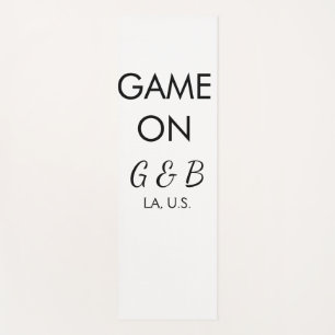 Game on add couple name wedding party place city g yoga mat