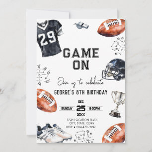 Game On American Football Birthday Invitation