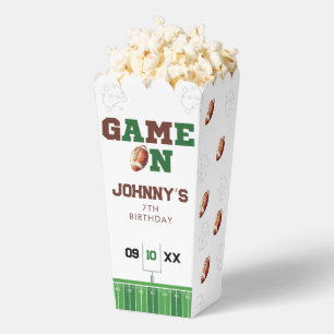 Game On American Football Birthday Popcorn Favor Box