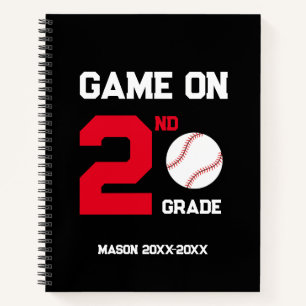 Game On Back-to-School Baseball, Add Grade Name Notebook